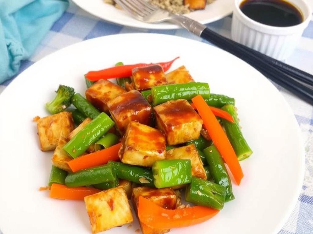 Crispy Teriyaki Tofu with Stir-Fried Vegetables